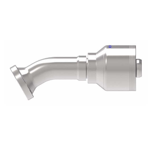 4S16FLF12 Aeroquip by Danfoss | 4 Wire 4S SAE Code 61 Flange 30° Elbow (FLF) Crimp Fitting | -16 Code 61 Flange x -12 Hose Barb | Steel