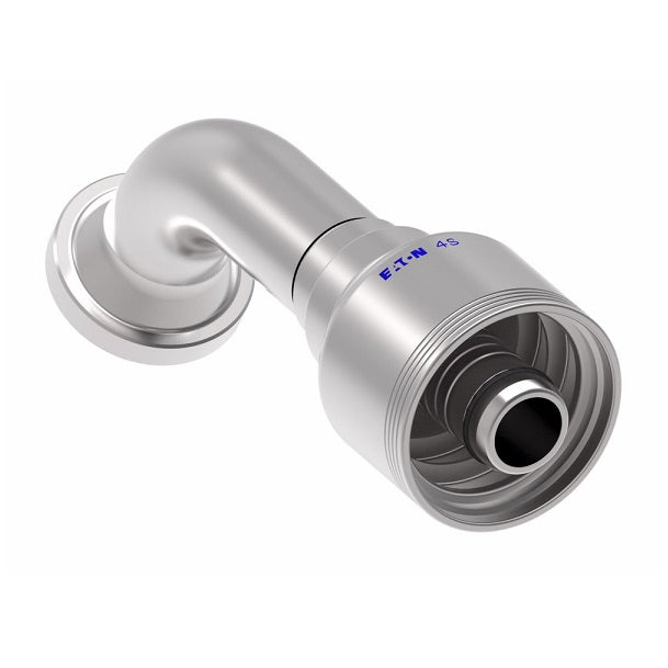 4S12FLG12 Aeroquip by Danfoss | 4 Wire 4S SAE Code 61 Flange 60° Elbow (FLG) Crimp Fitting | -12 Code 61 Flange x -12 Hose Barb | Steel