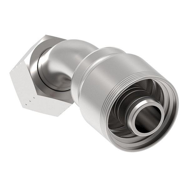 4S16FRA16 Aeroquip by Danfoss | 4 Wire Female ORS Swivel 45° Elbow (FRA) Crimp Fitting | -16 Female O-Ring Face Seal Swivel x -16 Hose Barb | Steel