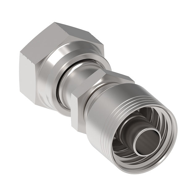 4S12FR16 Aeroquip by Danfoss | 4 Wire 4S Female ORS Swivel (FR) Crimp Fitting | -12 Female O-Ring Face Seal Swivel x-16 Hose Barb | Steel