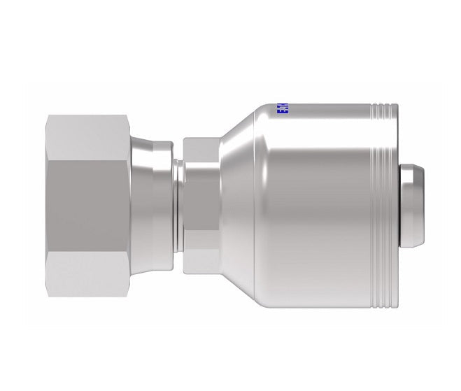 4S12KF12 Aeroquip by Danfoss | 4 Wire 4S Komatsu Female Swivel 30° Flare Seat (KF) Crimp Fitting | -12 Komatsu Female BSPP Swivel x -12 Hose Barb | Steel