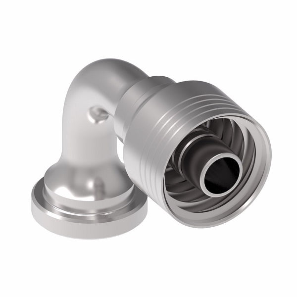 4S10KSB10 Aeroquip by Danfoss | 4 Wire 4S Komatsu Split Flange 90° Elbow (KSB) Crimp Fitting | -10 Komatsu Split Flange x -10 Hose Barb | Steel