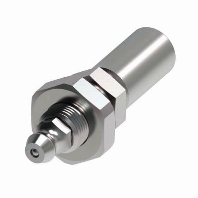 4TA2ZB3 Synflex Optimum by Danfoss | 4TA Fitting for Thermoplastic Hydraulic Hose | -03 NPSM Bulkhead with Grease Zerk and Jam Nut Fitting for -02 Hose | Carbon Steel