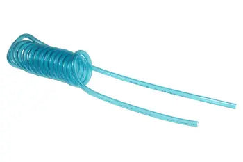 PU38-15W1-T by Coilhose | Flexcoil Air Hose | 3/8" Hose ID x 9/16" Hose OD | Without Fittings | Transparent Blue | Polyurethane | 15ft