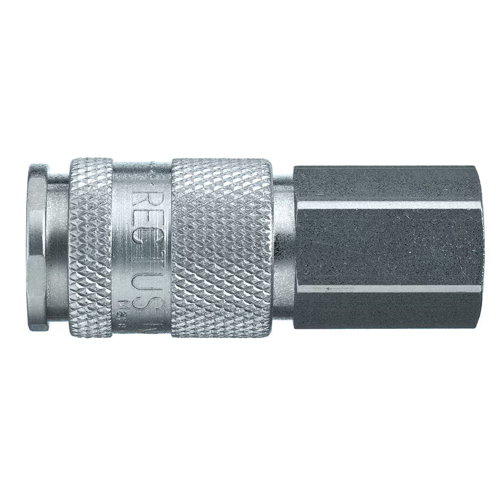 9114 18 17 by Parker | Legris Coupler Quick Disconnect | 3/8" Female BSPP | 19 mm Hex | 57 mm Length | Straight | Nickel-Plated Brass | Pack of 5