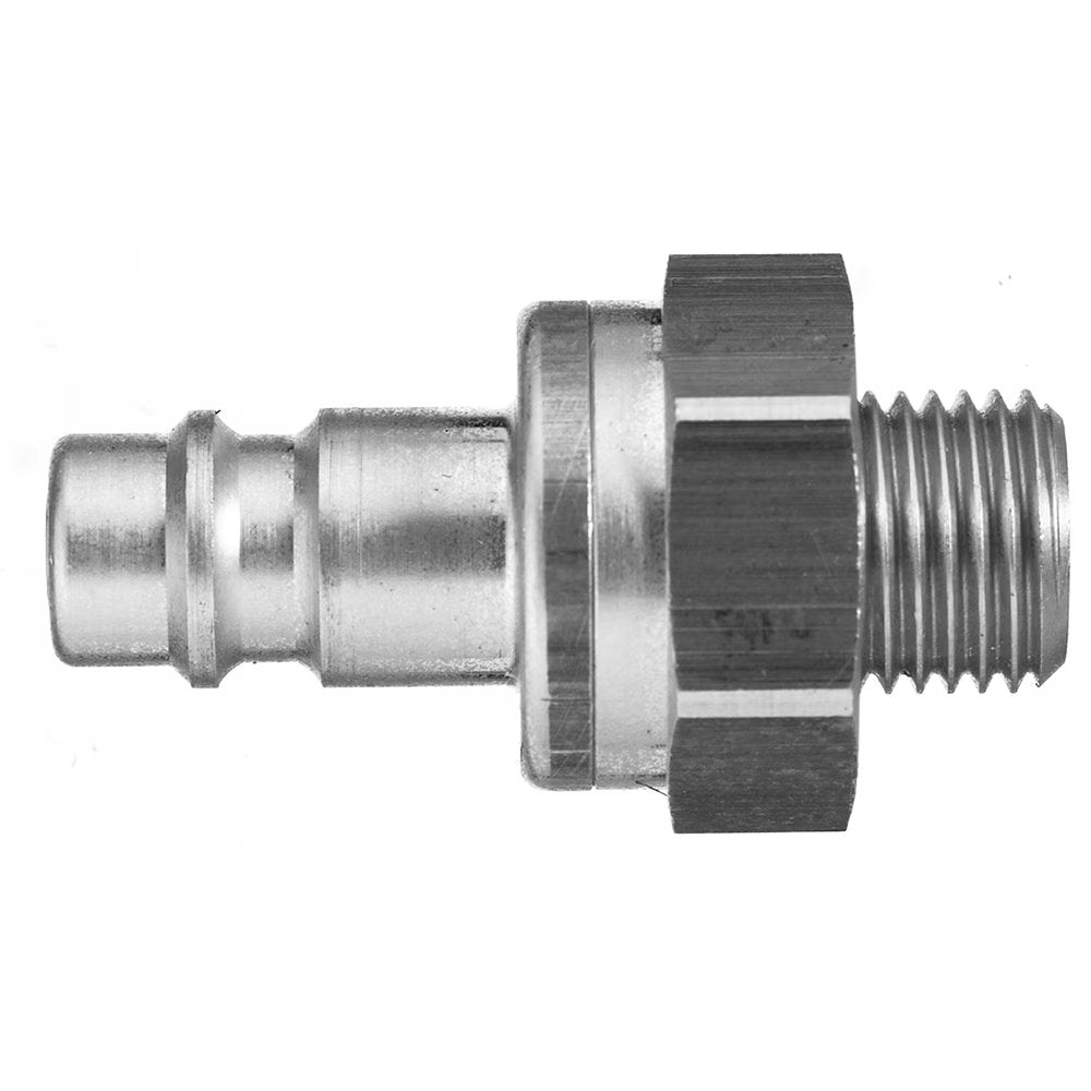 9287 25 10 by Parker | Legris Plug Quick Disconnect | 1/8" Male BSPP Thread | 22 mm Hex | 44.5 mm Length | Nickel-Plated Brass/Steel