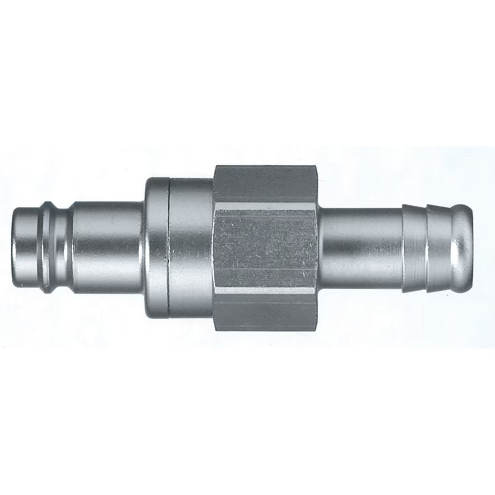 9285 27 13 by Parker | Legris Plug Quick Disconnect | 13 mm Hose Barb | 24 mm Hex | 75 mm Length | Nickel-Plated Brass