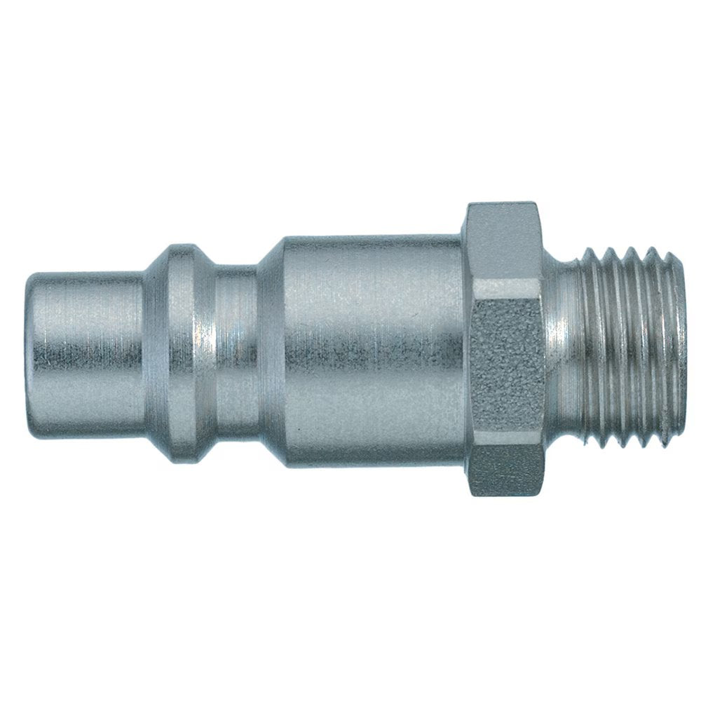 9087 30 21 by Parker | Legris Plug Quick Disconnect | 1/2" Male BSPP Thread | 24 mm Hex | 46 mm Length | Nickel-Plated Steel | Pack of 5