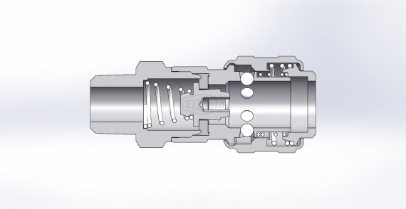3DM3-S by Dixon Valve | Pneumatic Quick Disconnect Coupling | D-Series | 3/8" Male NPTF x 3/8" Automatic Industrial Interchange | Socket | Nitrile Seal | 303 Stainless Steel