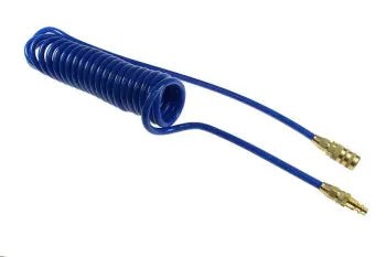 PR14-25CC15-B by Coilhose | Flexcoil Air Hose | 1/4" Hose ID x 3/8" Hose OD | 1/4" Male NPT Industrial Coupler & Connector | Blue | Polyurethane | 25ft