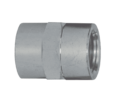 5000-6-4 Dixon Valve Zinc Plated Steel Female NPTF Hex Pipe Coupling - 3/8"-18 Female NPTF Pipe x 1/4"-18 Female NPTF Pipe