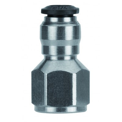 50030N-6-1/4 by AIGNEP | 50N Series | Female Tube Fitting | 6mm Tube x 1/4" BSPP Female | Straight | Pack of 10