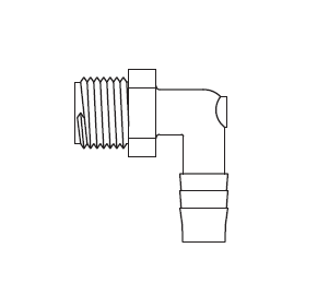 5003565 THERMOBARB® by NewAge | Natural Nylon Male 90° Elbow | 3/8" Hose ID x 3/8" Male NPT | Bag of 100