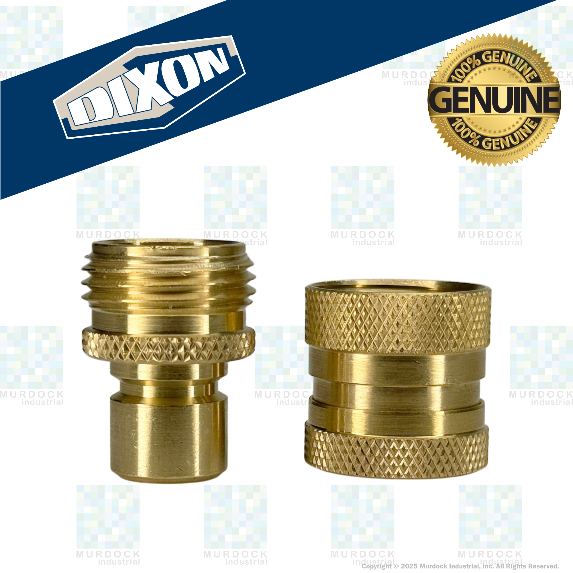 500QCK by Dixon Valve | Garden Hose Quick Disconnect Coupling | 3/4" Male GHT x 3/4" Female GHT | Complete Assembly | Unvalved | Brass
