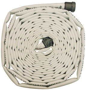 A525-50RAS Dixon 500# Single Jacket All Polyester Fire Hose - Coupled - Fem. x Male NPSH Expansion Ring Couplings (Aluminum) - 2-1/2" Hose Size - 2-13/16" Bowl Size - 50ft Length