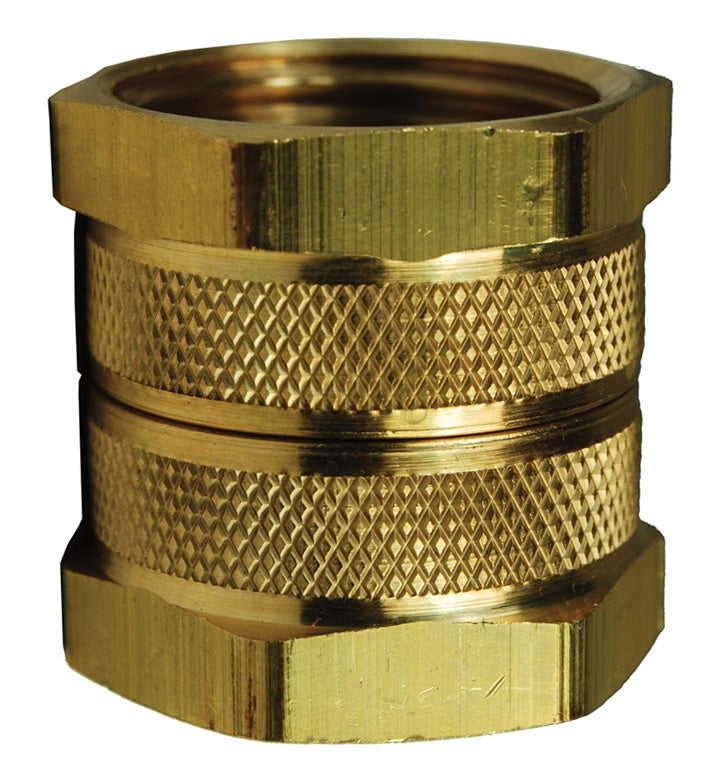 5061212C by Dixon Valve | Garden Hose Adapter | 3/4" Female GHT Swivel x 3/4" Female GHT Swivel | Brass