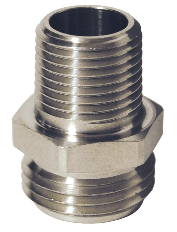 5081212SS by Dixon Valve | Garden Hose Adapter | 3/4" Male GHT x 3/4" Male NPT | 303 Stainless Steel