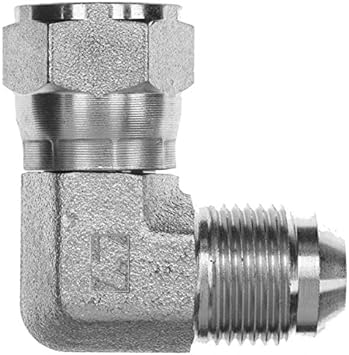 6500-12-12-FG by Brennan Inc. | -12 Male JIC x -12 Female JIC Swivel | 90° Elbow | Forged Steel