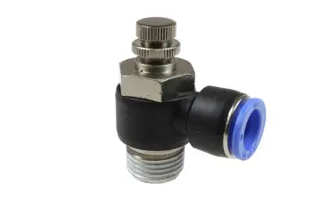 SC690808 by Coilhose | Econolock Speed Control | 1/2" Tube OD | 1/2" Male NPT Thread | 90° Elbow | Nickel-Plated Brass