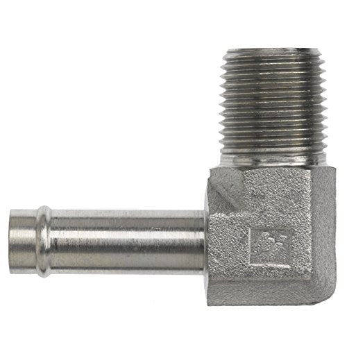 4501-06-04-FG by Brennan Inc. | -06 Hose Barb x -04 Male Pipe | 90° Elbow | Forged Steel