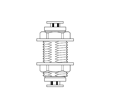 5202547 NEWLOC® by NewAge | Acetal Push-to-Connect Fitting | Bulkhead Union Straight Connector | 0.25" Tube OD | Bag of 10