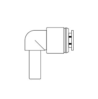 5202855 NEWLOC® by NewAge | Acetal Push-to-Connect Fitting | 90° Stem Elbow | 0.250" Stem OD x 0.250" Tube OD | Bag of 10