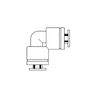 5203247 NEWLOC® by NewAge | Acetal Push-to-Connect Fitting | 90° Union Elbow | 0.375" Tube OD | Bag of 10