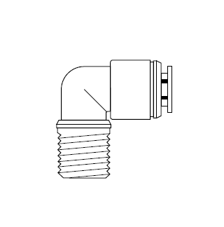 5203387 NEWLOC® by NewAge | Acetal Push-to-Connect Fitting | Male 90° Elbow | 0.250" Male NPT x 0.375" Tube OD | Bag of 10