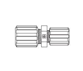5321820 PURELOC® by NewAge | PFA Compression Fitting | Reducing Straight Union Connector | 1/4" x 3/8" Tube OD