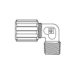 5323108 PURELOC® by NewAge | PFA Compression Fitting | Male 90° Elbow | 1/4" Tube OD x 1/4" Male NPT