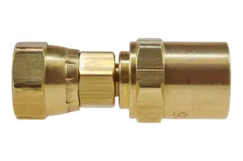 RF061206 by Coilhose | Hose Fitting | 3/8" Hose ID | 3/4" Hose OD | 3/8" Female NPT Thread | Reusable Female Swivel | Straight | Brass