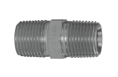 5404-16 Dixon Valve Zinc Plated Steel Male NPTF Hex Pipe Nipple - 1"-11-1/2 Male NPTF Pipe x 1"-11-1/2 Male NPTF Pipe