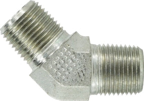 550122 by Midland | Hydraulic Adapter | 1/8" Male Pipe x 1/8" Male Pipe | 45° Elbow | Steel