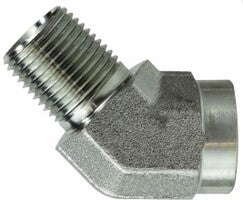 55038 by Midland | Hydraulic Adapter | 1/2" Male Pipe x 1/2" Female Pipe | 45° Street Elbow | Steel