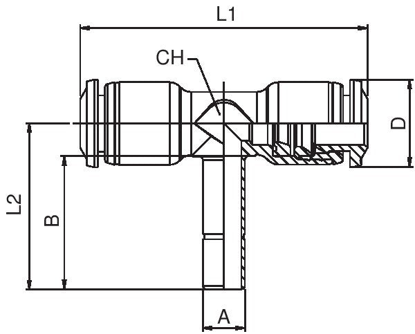 55240-8 by AIGNEP | 55/56 Series | Plug-In | 8mm Tube x 8mm Stud | Tee | Pack of 10