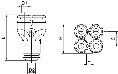 85330-53-53 by AIGNEP | 85 Series | Union Manifold | 5/32" Tube | Y | Pack of 10