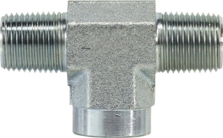 560122 by Midland | Hydraulic Female Branch Pipe | 1/8" Male Pipe x 1/8" Male Pipe x 1/8" Female Pipe | Tee | Steel