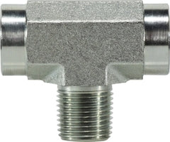 560422 by Midland | Hydraulic Male Branch Pipe | 1/8" Female Pipe x 1/8" Female Pipe x 1/8" Male Pipe | Tee | Steel