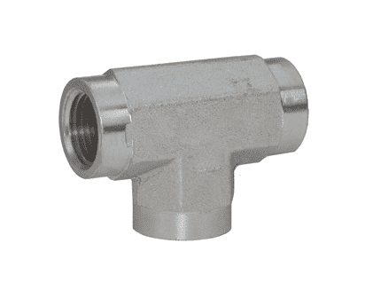 5605-6 Dixon Valve Zinc Plated Steel Female NPTF Pipe Tee - (Three) 3/8"-18 Female NPTF Pipe