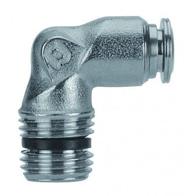 57100-4-1/8 by AIGNEP | 57 Series | Fixed Metal Release Collet | 4mm Tube x 1/8" Male BSPT | 90° Elbow | Pack of 10
