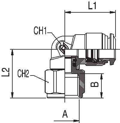 89105-53-02 by AIGNEP | 89 Series | Swivel Female Metal Release Collet | 5/32" Tube x 1/8" Female NPTF | 90° Elbow | Pack of 10
