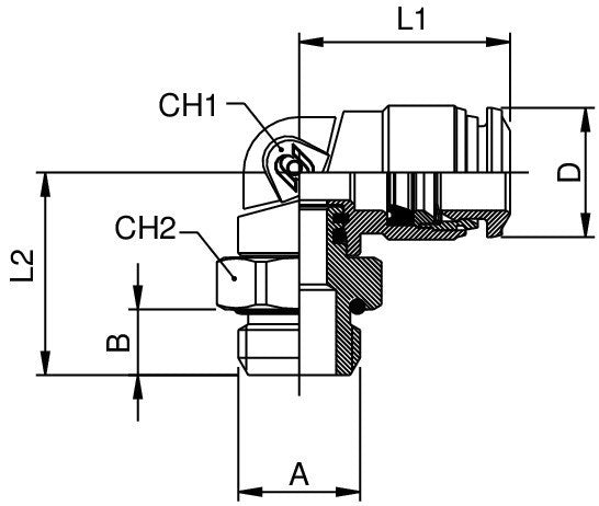 57115-14-1/2 by AIGNEP | 57 Series | Swivel Male Metal Release Collet | 14mm Tube x 1/2" Male BSPP | 90° Elbow | Pack of 10