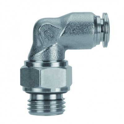 57115-10-1/4 by AIGNEP | 57 Series | Swivel Male Metal Release Collet | 10mm Tube x 1/4" Male BSPP | 90° Elbow | Pack of 10
