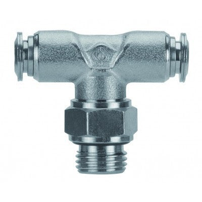 57215-8-1/2 by AIGNEP | 57 Series | Swivel Male Metal Release Collet Branch | 8mm Tube x 1/2" Male BSPP | Tee | Pack of 10