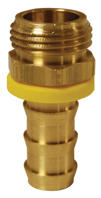 5720812C by Dixon Valve | Lok-On (Push-On) Male Garden Hose Fitting | 3/4" Male GHT x 1/2" Hose ID | Brass