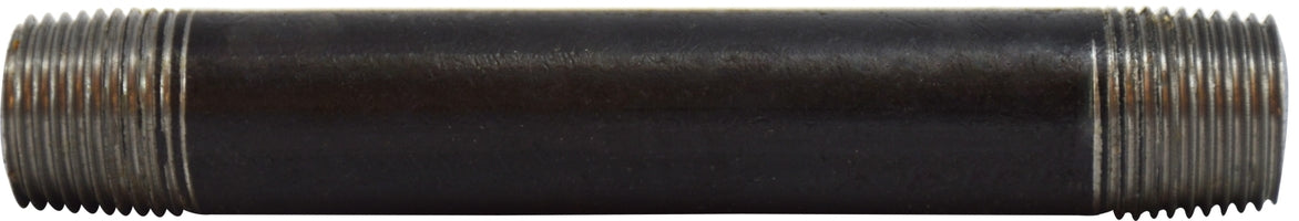 59050SMLS by Midland | Schedule 80 Extra Heavy Seamless Steel Pipe Nipple | 3/8" Diameter x 6" Length | Black Steel