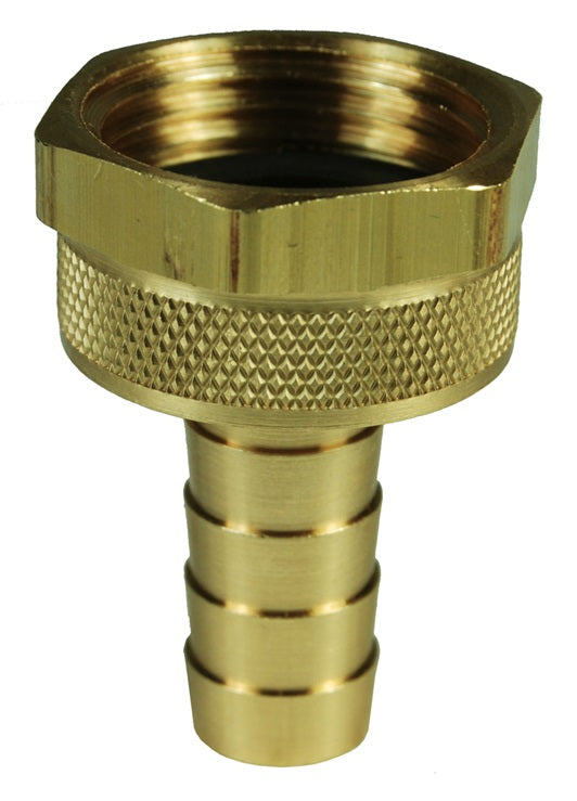 5911212C by Dixon Valve | Standard Shank Fitting | with Swivel Nut | Female Fitting | 3/4" Female GHT x 3/4" Hose ID | Brass