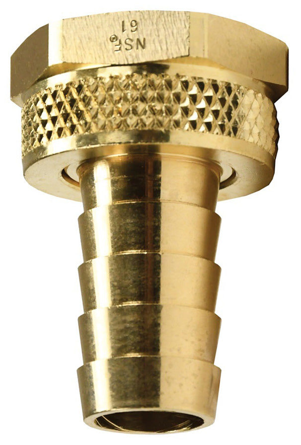 5910812CLF by Dixon Valve | Standard Shank Fitting | with Swivel Nut | Female Fitting | 3/4" Female GHT x 1/2" Hose ID | Lead-Free Brass