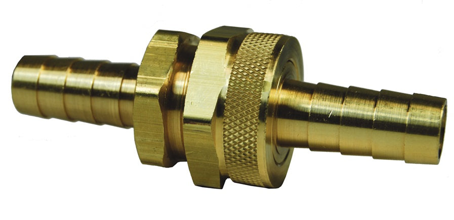 5920808K by Dixon Valve | Standard Shank Fitting | with Hex Nut | Complete Set | 1/2" Hose ID | 3/4" Female GHT x 3/4" Male GHT | Brass