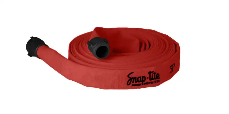 5P25X50R25NBR by Snap-Tite | 5P Series | Single Jacket Fire Hose Assembly with EPDM Liner | 2-1/2" Hose I.D. | 2-1/2" Male NH x 2-1/2" Female NH Rocker Lug Couplings | 250 PSI | Red Dura-Cote | 50ft Length